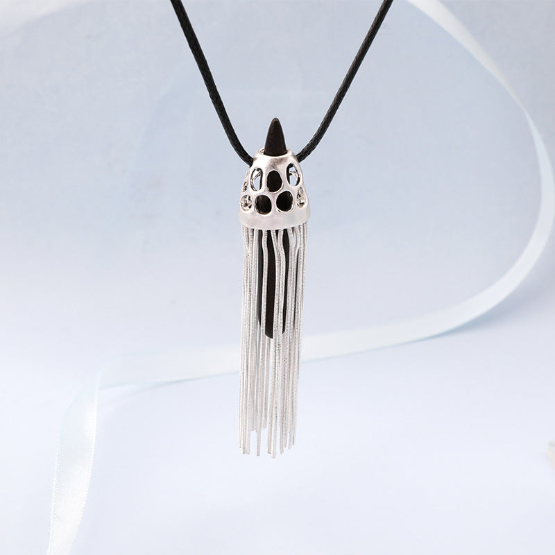 Cylinder Tassel Necklace