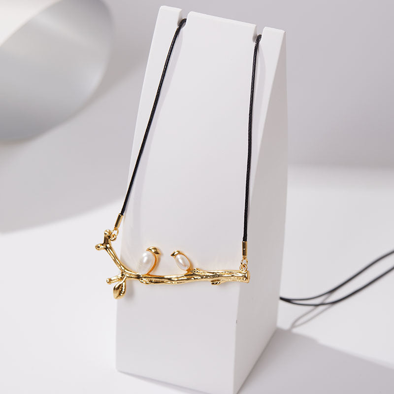Pearl Bird Branch Necklace