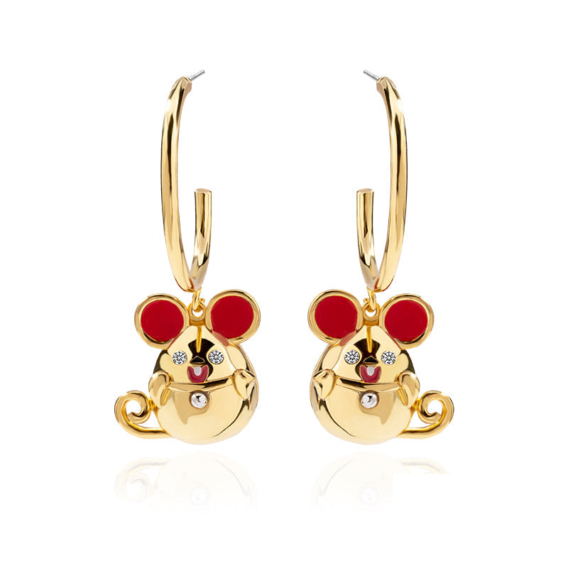 Lucy Mouse Hoop Earrings