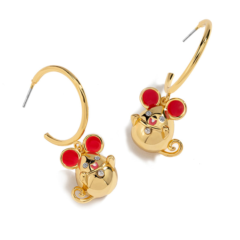 Lucy Mouse Hoop Earrings