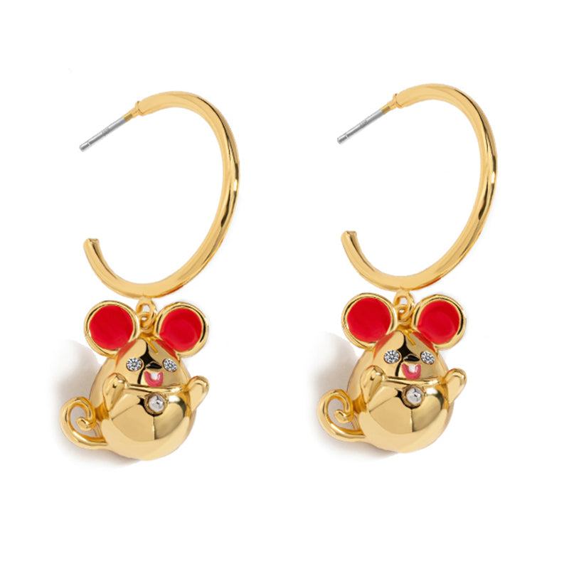 Lucy Mouse Hoop Earrings