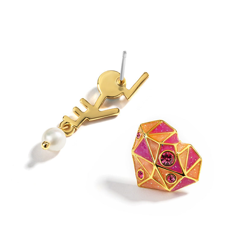 Faceted Heart Love Earrings