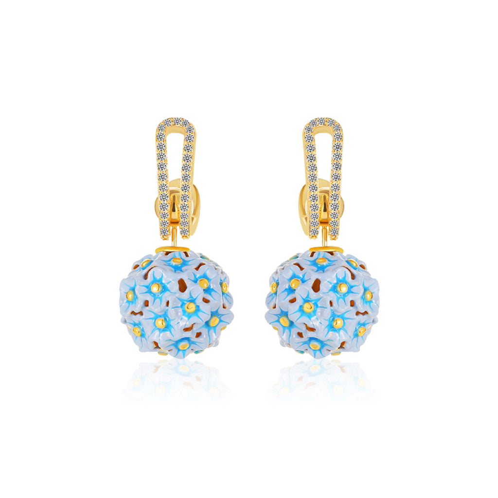 Pink/Blue Hydrangea Earrings