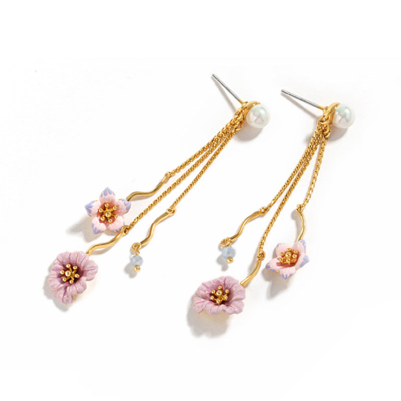 Daisy Flower Tassel Earrings
