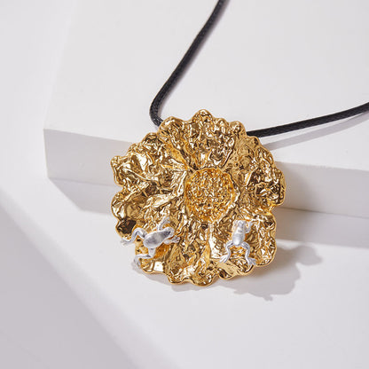 Lotus Leaf Frog Necklace