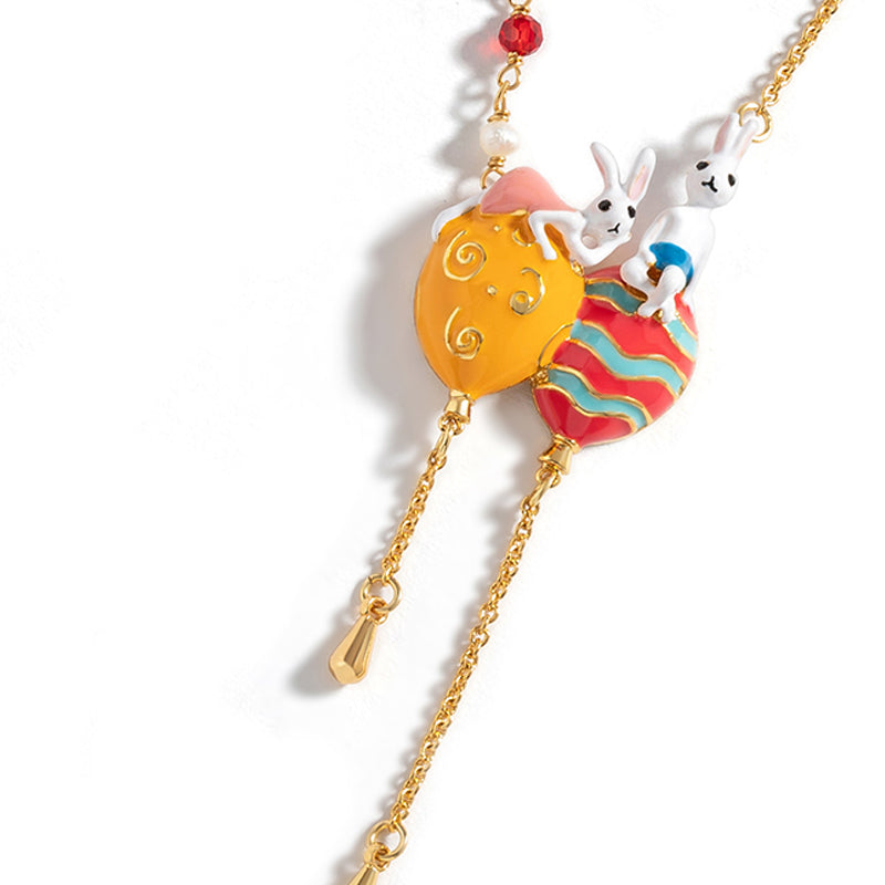 Couple Bunny Balloon Necklace