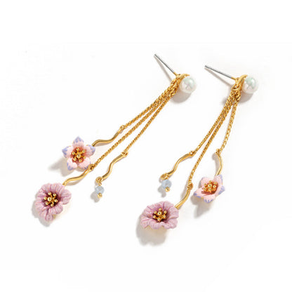 Daisy Flower Tassel Earrings